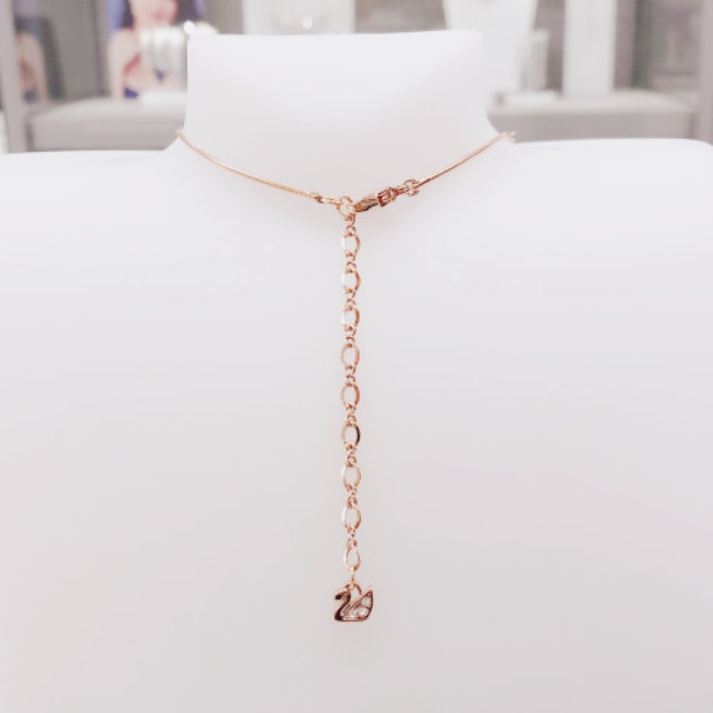 CIRCLE PENDANT, WHITE, ROSE GOLD PLATING - Picture 3 of 5